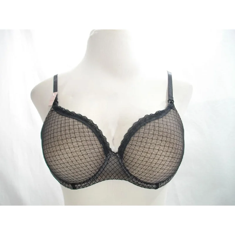 Gilligan O'Malley Full Coverage Lace Molded Cup Nursing Maternity UW Bra 40D Black