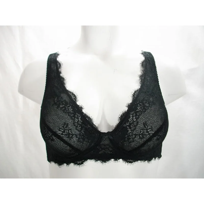 Gilligan & O'Malley High Apex Lace Wire Free Bra Bralette XS X-SMALL Black