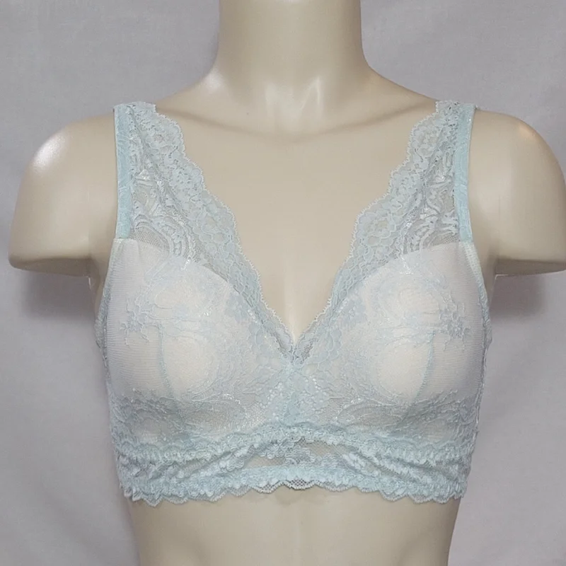 Gilligan & O'Malley Lace Bralette Size SMALL Misty Waterfall Blue