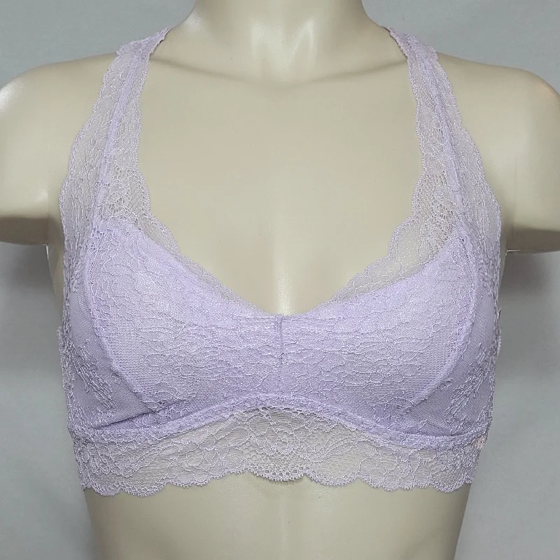 Gilligan & O'Malley Lace Pullover Racerback Bralette SMALL Violet Villa NWT
