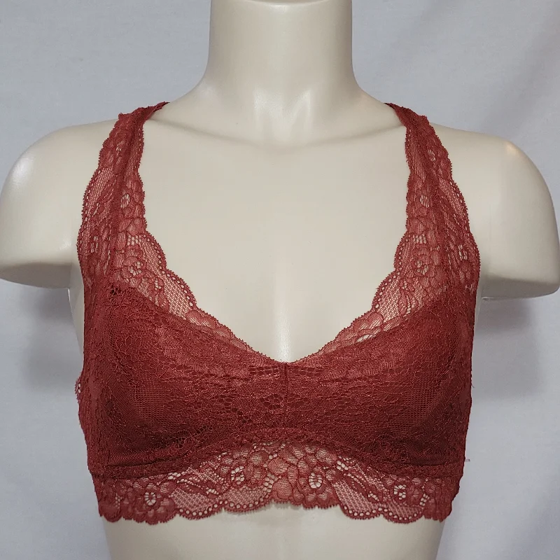 Gilligan & O'Malley Lace Racerback Wire Free Bralette X-Small Salsa