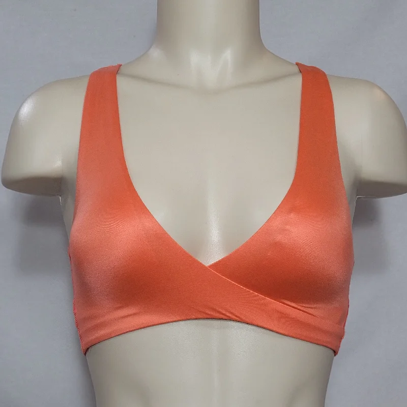 Gilligan O'Malley Lightly Lined Lace Back Wire Free Bralette XS X-SMALL Tangerine Orange NWT