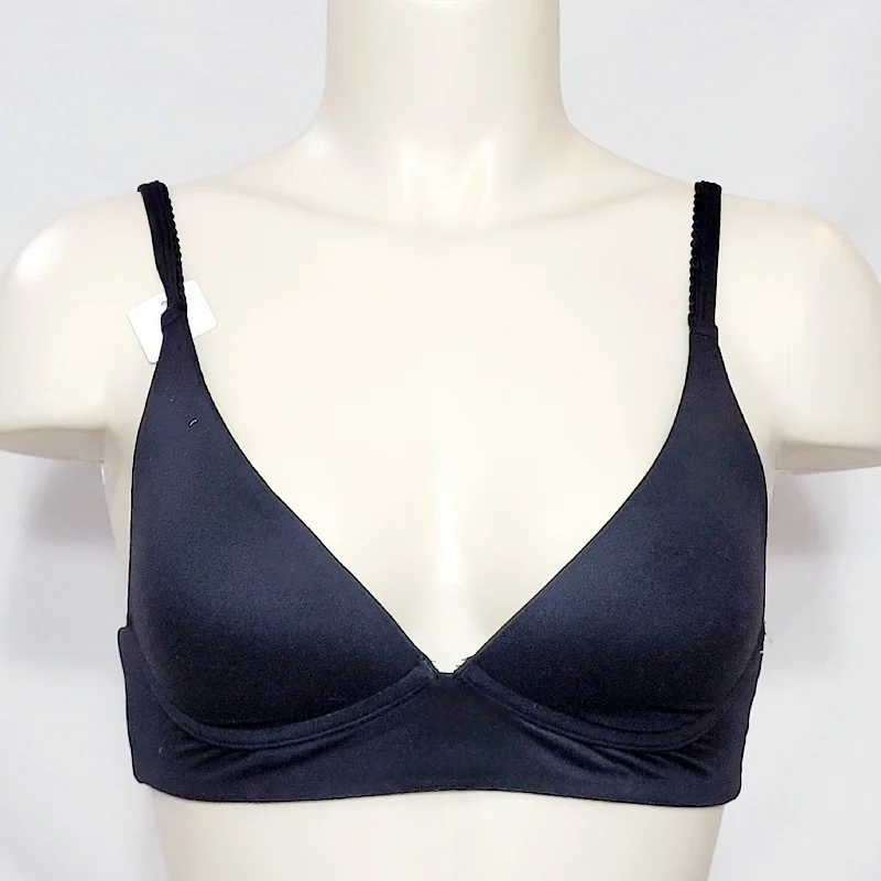 Gilligan O'Malley Lightly Lined Wire Free Lounge Bra XS X-SMALL Ebony Black