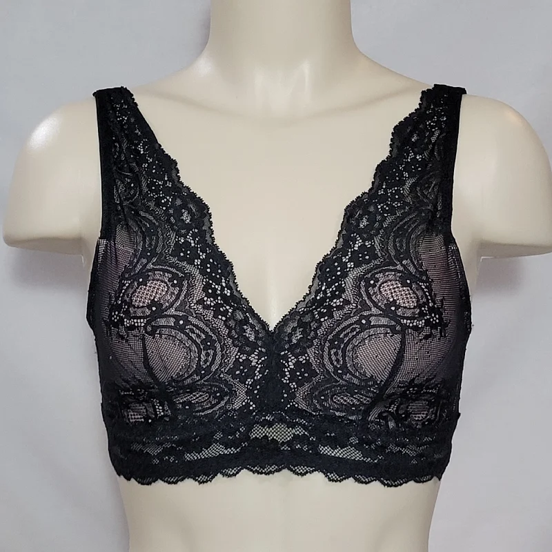 Gilligan & O'Malley Padded Lace Wire Free Bralette Size XS X-SMALL Ebonty Black