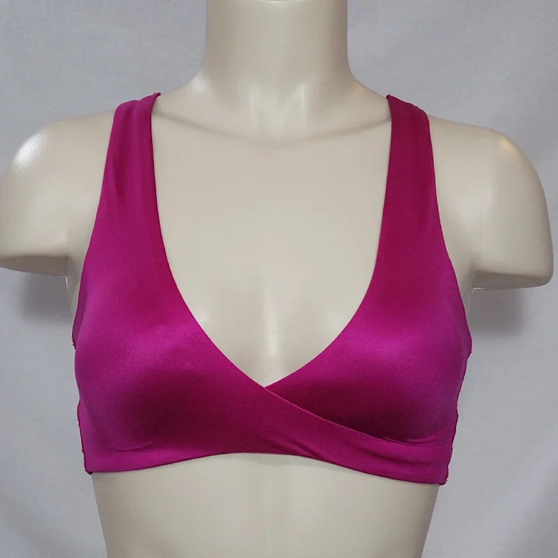 Gilligan & O'Malley Wire Free Lace Back Bralette XS X-SMALL Springtime Pink