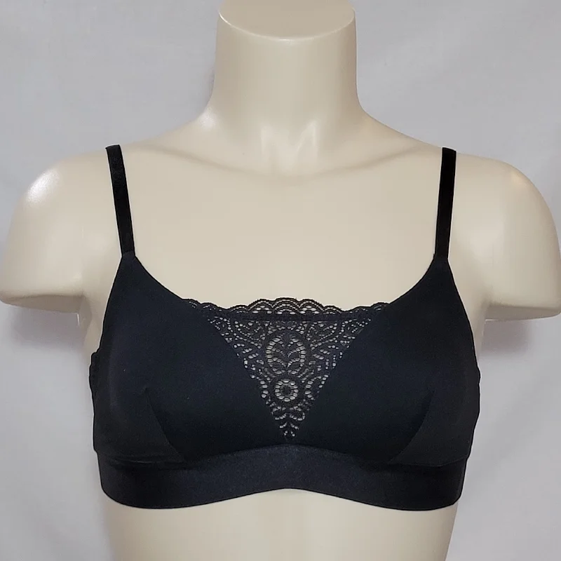 Gilligan O'Malley Brushed Micro Triangle Bralette X-SMALL Ebony NWT