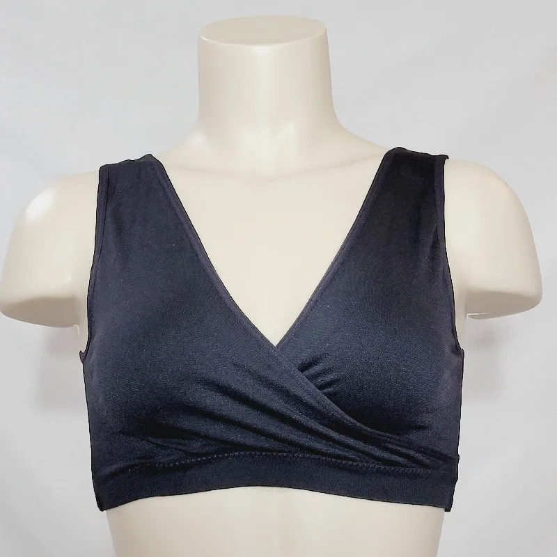 Gilligan O'Malley Women's Nursing Seamless Bra SMALL Black NWT