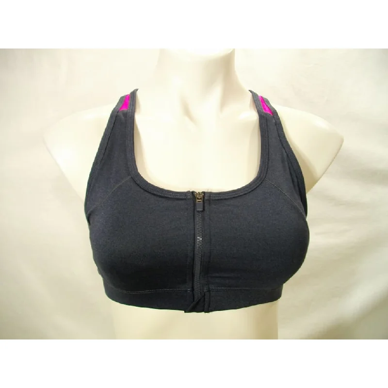 Ideology Zip-Up High-Impact Wire Free Sports Bra SIZE Small Gray & Pink