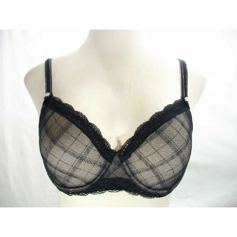 Jezebel 10027 Marni Diamond Mesh Unlined UW Bra 36D Black