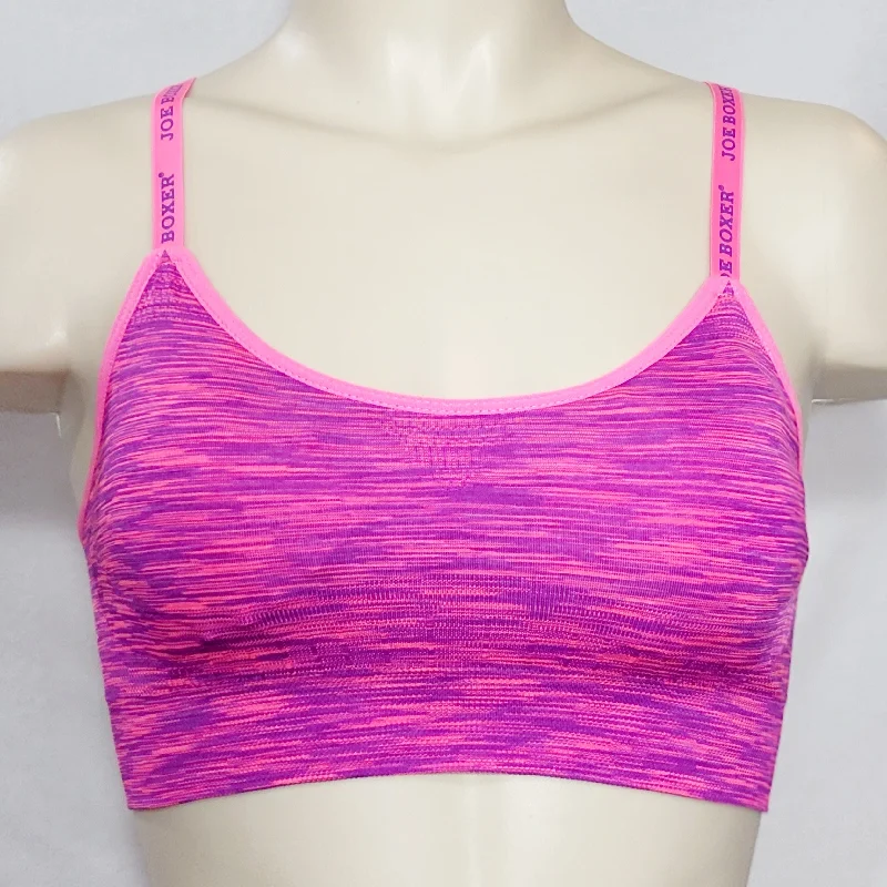 Joe Boxer Juniors' Seamless Wire Free Sports Bra LARGE Pink Space Dyed NWT