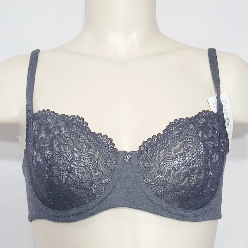 Le Mystere 8235 Comfort Chic Balconette UW Bra 32C Black Heather NWT