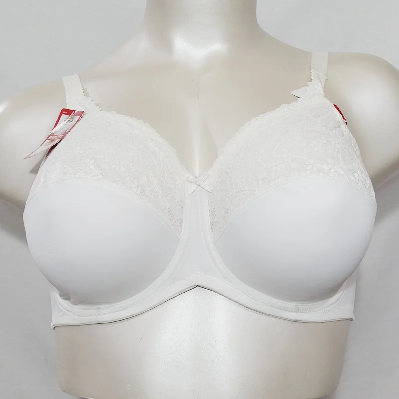 Lilyette 428 0428 Comfort Lace Minimizer Bra 38C White New with Tags