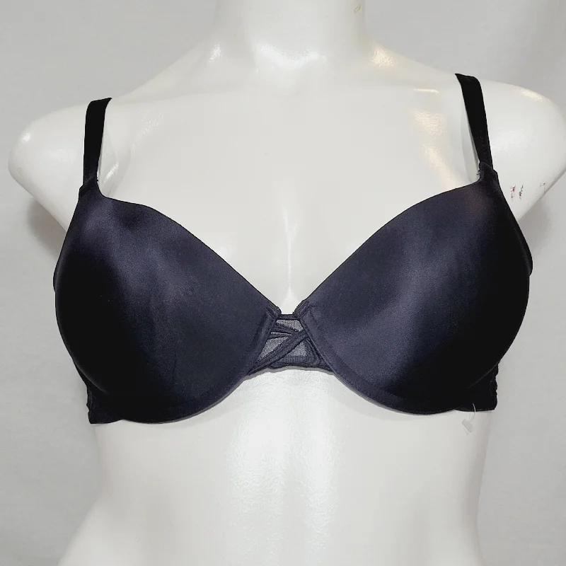 Lilyette 871 Tailored Push Up with Embroidered Wing Underwire Bra 40C Black