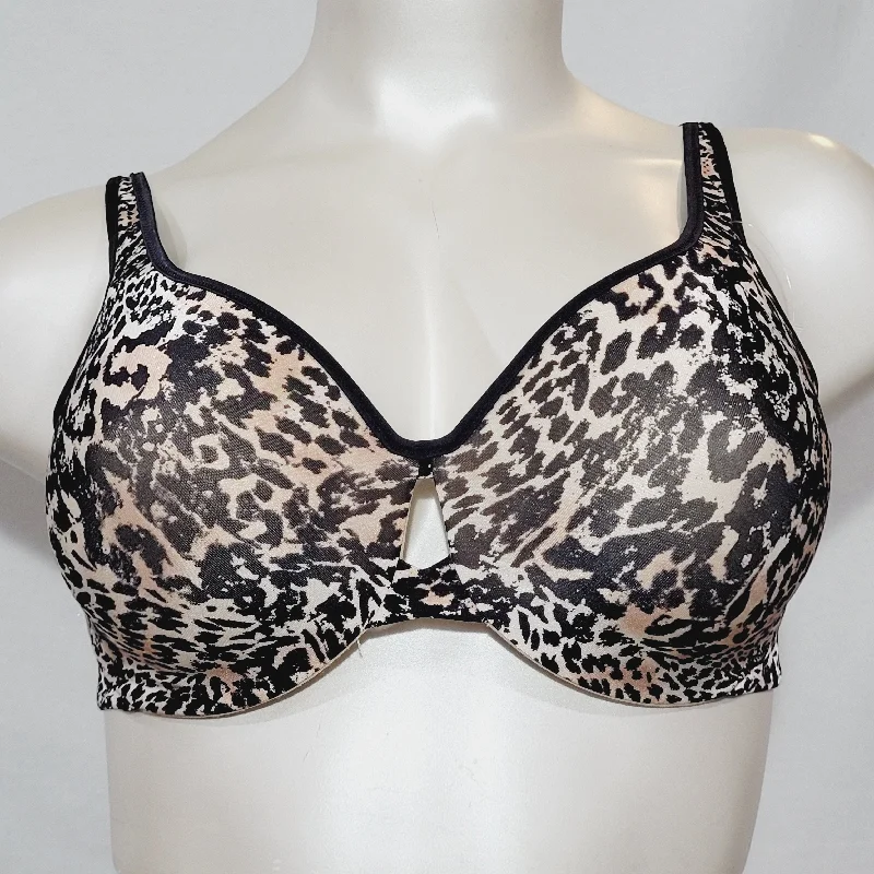 Lilyette 904 Plunge Into Comfort Keyhole Underwire Bra 42D Animal Print NWT