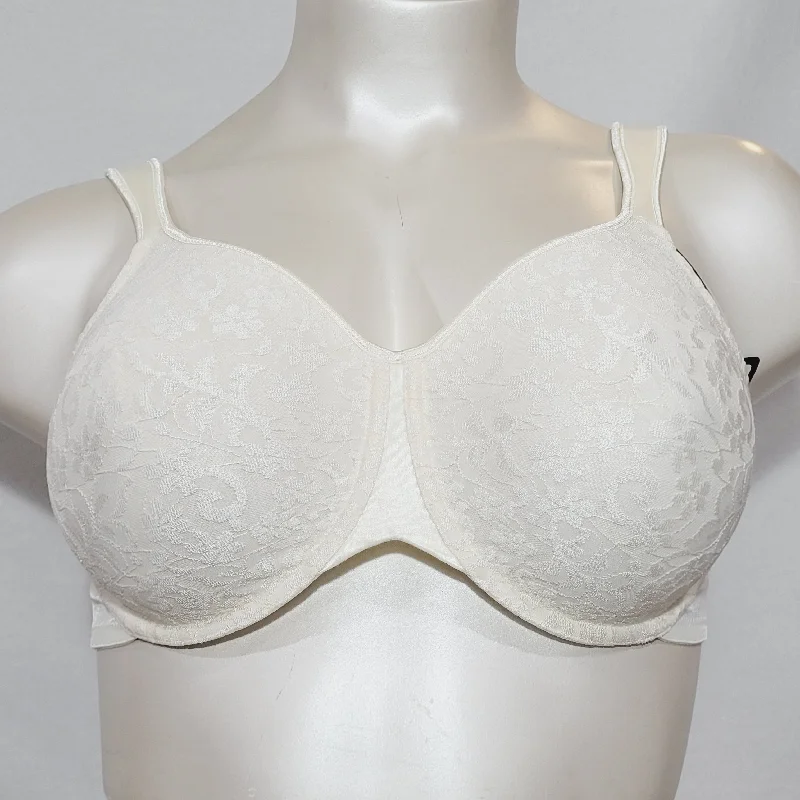 Lilyette 991 Invisible Foam Comfort Floral Lace Unlined Underwire Bra 40D Ivory