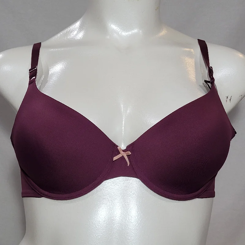 Maidenform 05701 5701 Self Expressions T-Shirt Underwire Bra 34D Burgundy Wine NWT