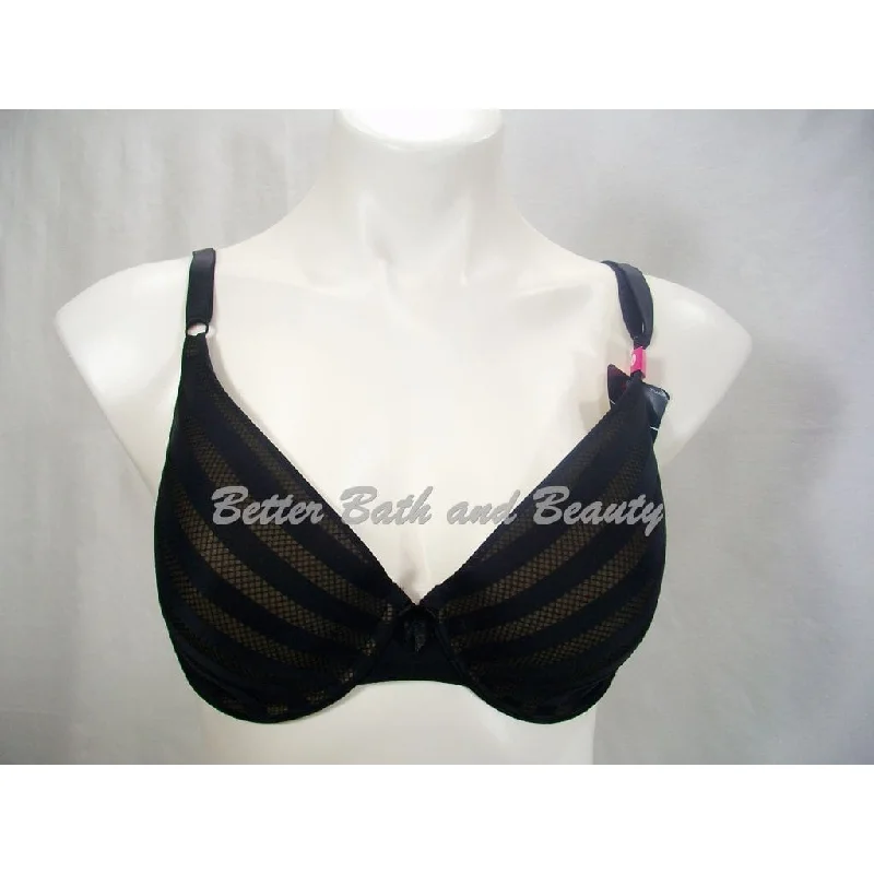 Maidenform 05701 5701 Self Expressions T-Shirt UW Bra 36DD Black Mesh Stripe NWT