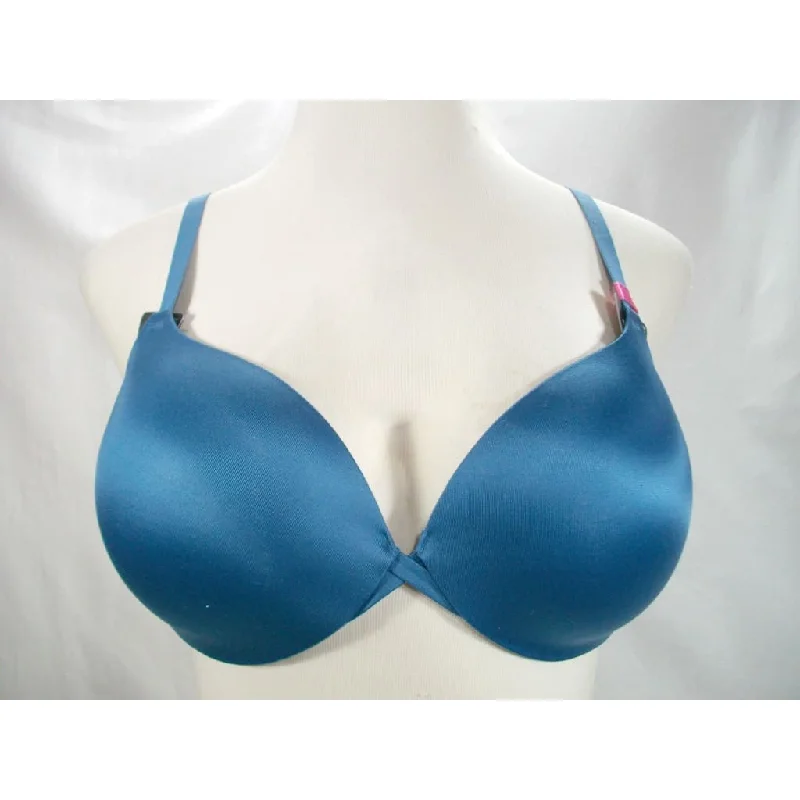 Maidenform DM9900 Center of Attention Satin and Lace Demi Underwire Bra 38B Blue NWT