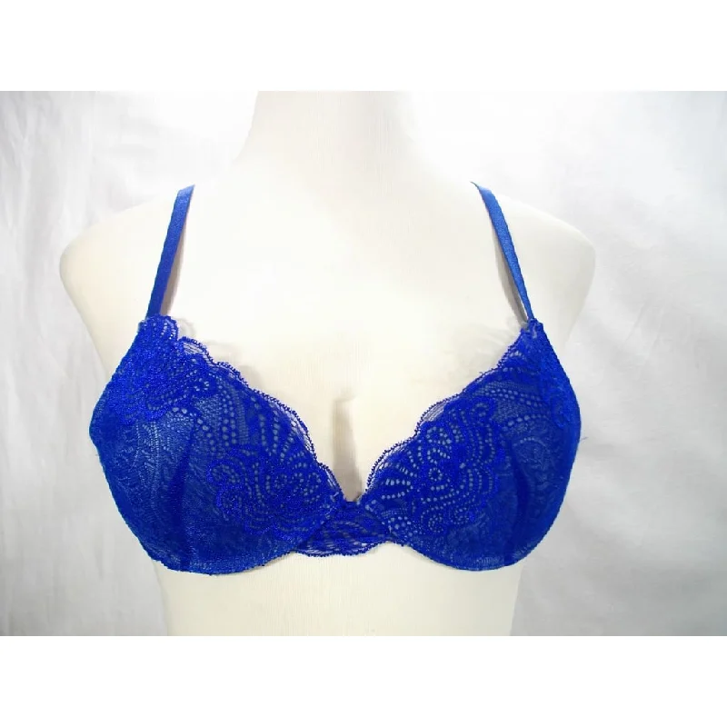 Metaphor Lace Covered Lined Contour Cup Underwire Bra 34B Blue NWT
