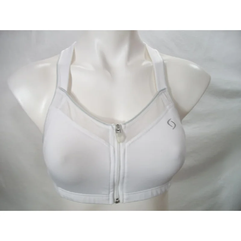 Moving Comfort Grace A/B Wire Free Zip Front Sports Bra 36AB-38B White