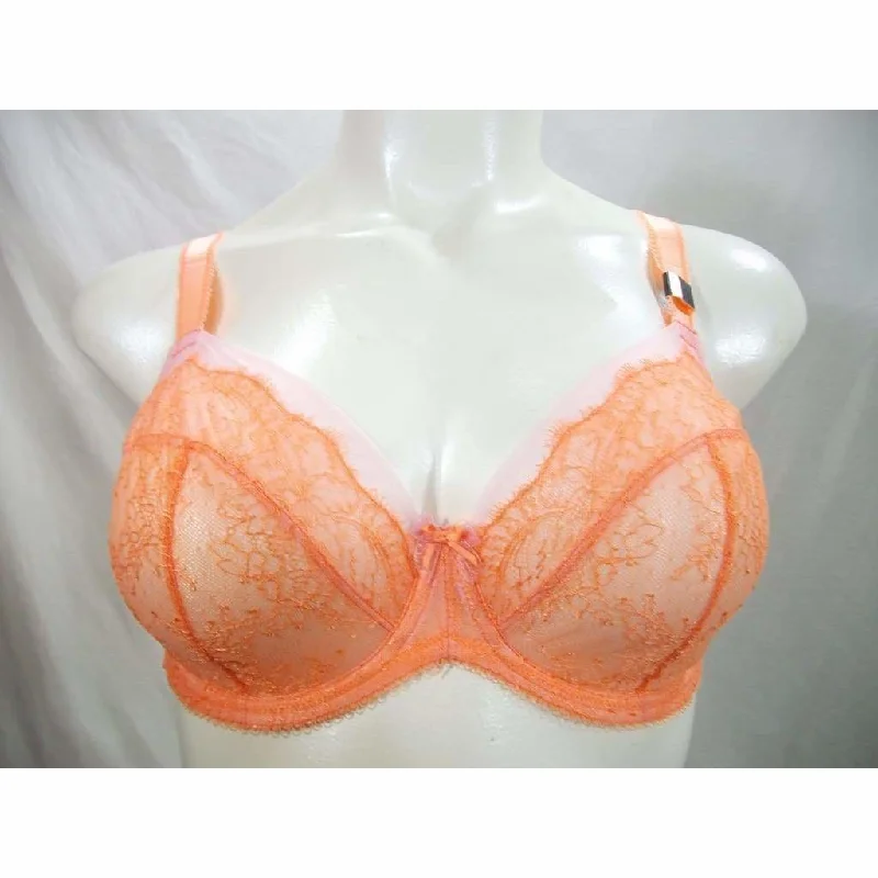 Paramour 115014 by Felina Amber Unlined Lace Full Figure UW Bra 38D Desert Flower Coral