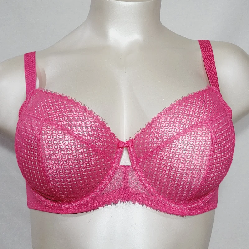 Paramour 115048 Dahlia 4-Section Cup Geo Lace UW Bra 42D Fandango Pink