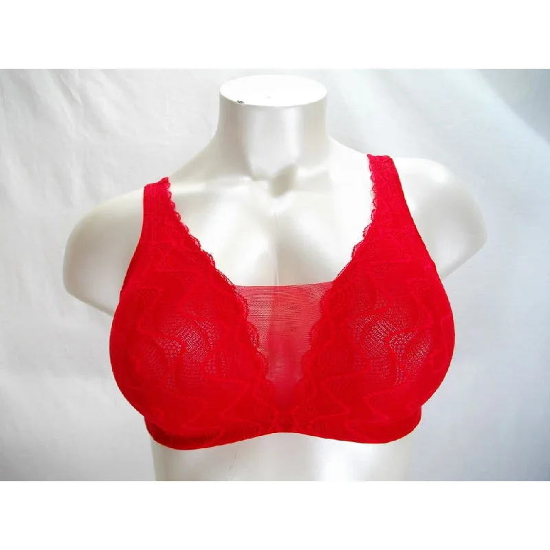 Paramour 145046 by Felina Bette Galloon Lace with Tulle Bralette XL X-LARGE Red
