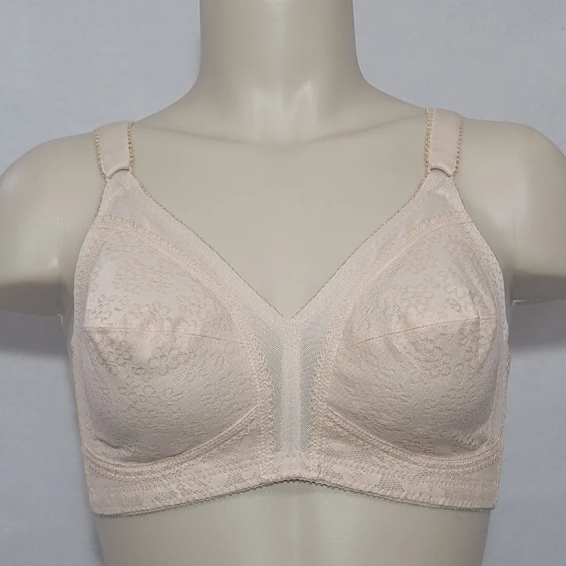 Playtex 18 Hour #20 #27 Divided Cup Lace Wire Free Bra 34C Beige NWOT