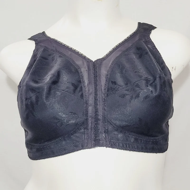 Playtex 18 Hour 4695 Comfort Strap Front Close Wire Free Bra 44C Black NWOT