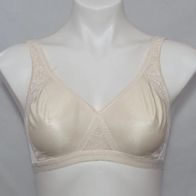 Playtex 4175 Cross Heart Side Shaping Wire Free Bra 34C Almond Beige Nude