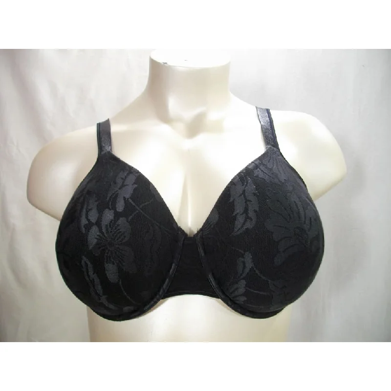 Playtex 4419 Seamless Shaping Jacquard Floral Underwire Bra 40DD Black