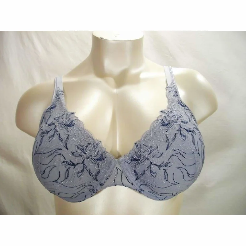 Playtex 7576 4513 Side Smoothing Embroidered Underwire Bra 44D Gray NWT