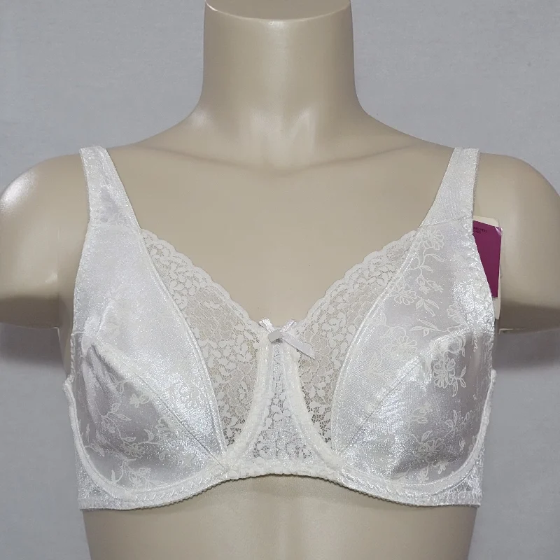 Playtex Secrets 4422 Floral Signatures UW Bra 36B White NEW WITH TAGS