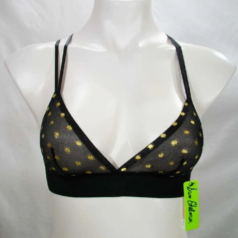 Sam Edelman Mesh Dot Bralette Size MEDIUM Gold & Black NWT