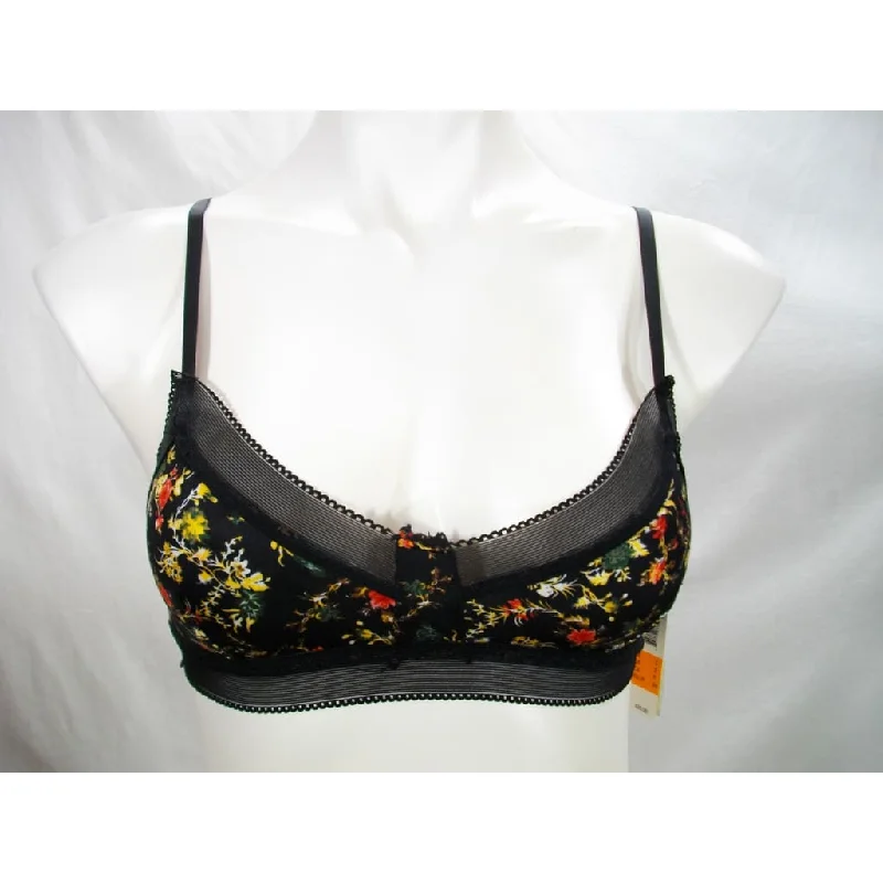 Sam Edelman Mesh Wire Free Bralette SMALL Black Floral NWT