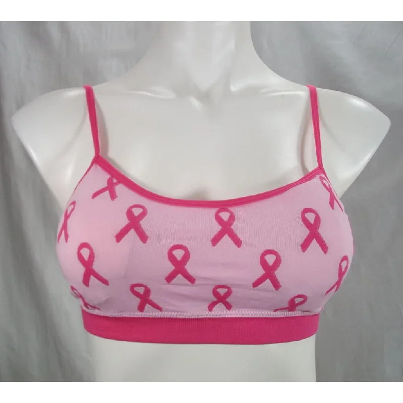 Sears Support the Cure Wire Free Padded Bralette SMALL/MEDIUM Pink Ribbons