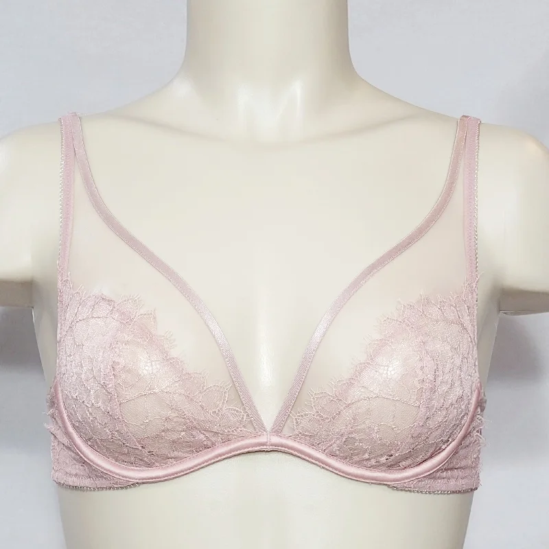 Soma Breathtaking Unlined Plunge Underwire Bra 32C Adobe Rose