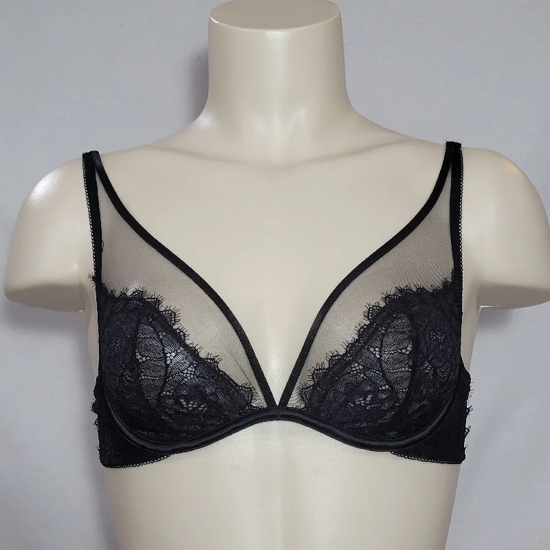 Soma Breathtaking Unlined Plunge Underwire Bra 32C Black
