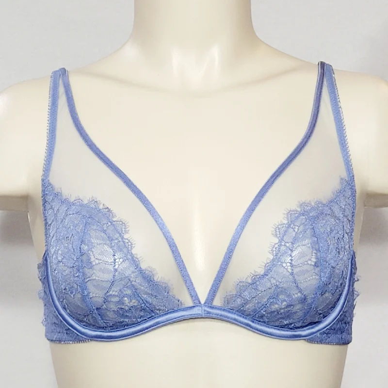 Soma Breathtaking Unlined Plunge Underwire Bra 32C Blue Stone