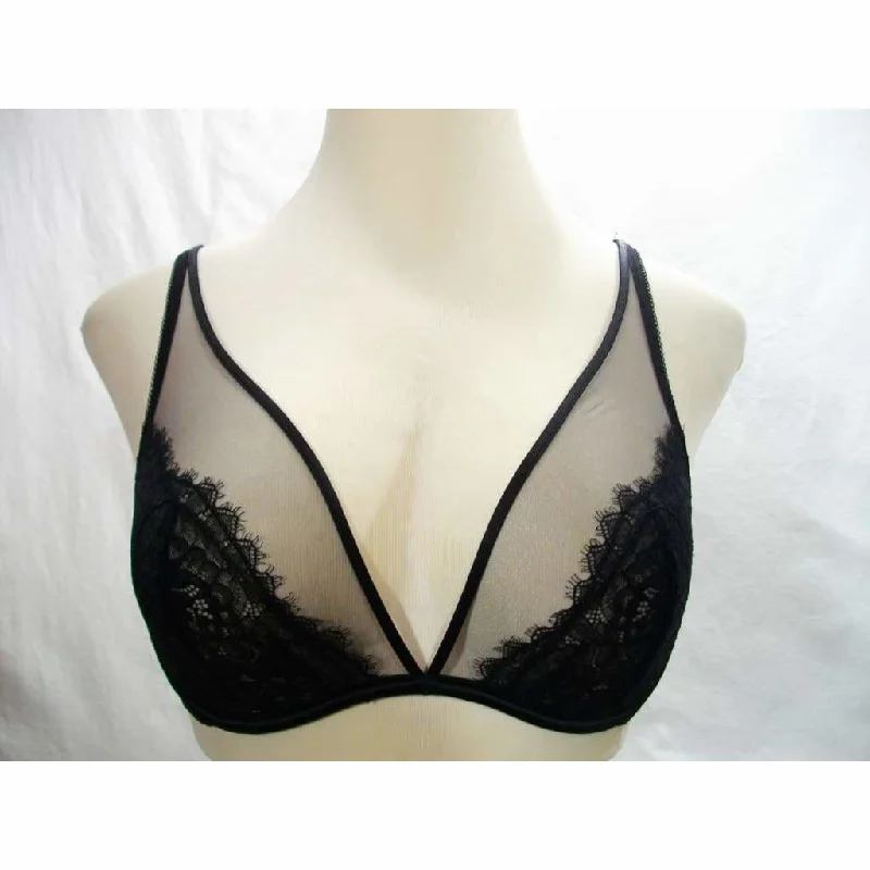 Soma Breathtaking Unlined Plunge Underwire Bra 32DD Black
