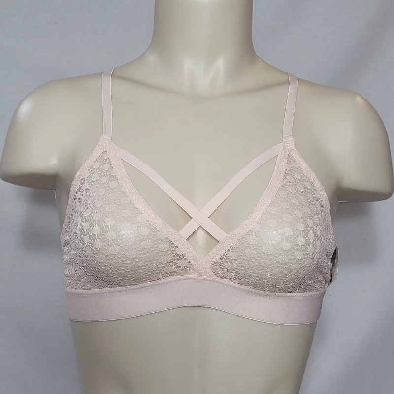 Sweet Treats Strappy Circle Lace Bralette Bra Size SMALL Light Peach