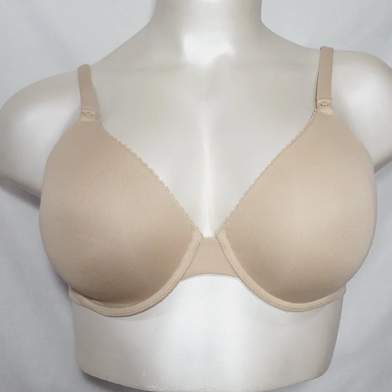 Two Hearts Maternity Nursing Molded Lace Trim Underwire Bra 40E Nude NWT