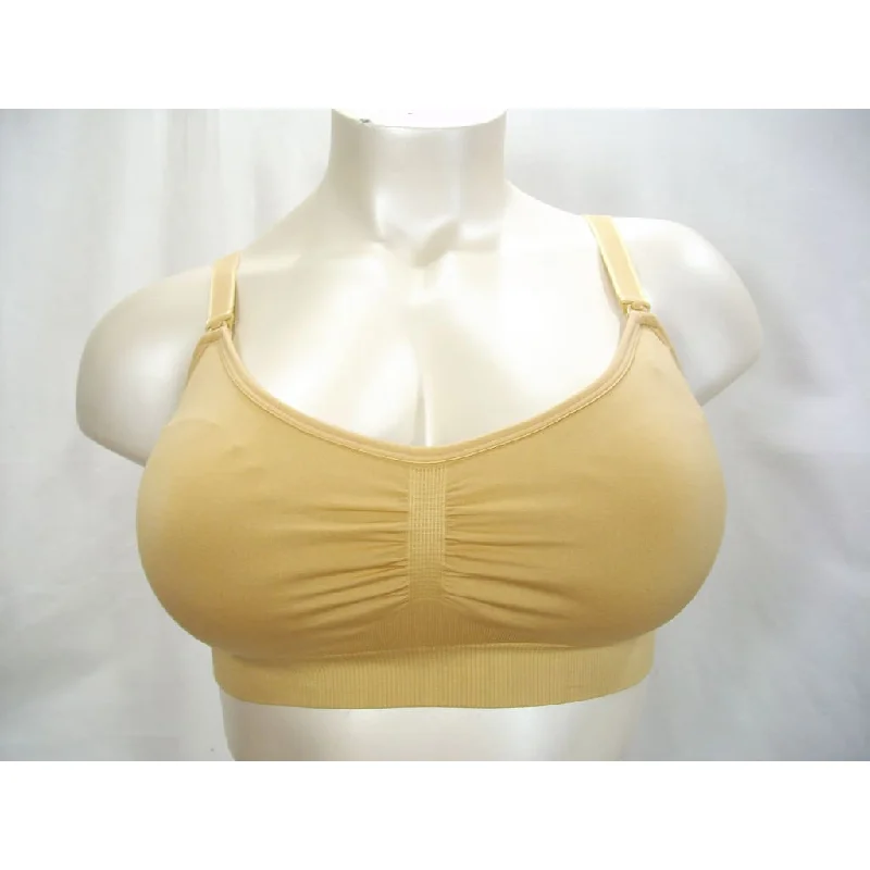 Two Hearts Maternity Nursing Padded Cup Wire Free Bra 1X Nude NWT
