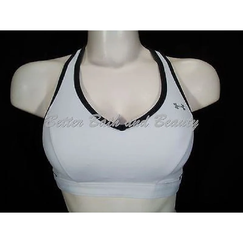 Under Armour Heat Gear Vented Back Wire Free Sports Bra SMALL White