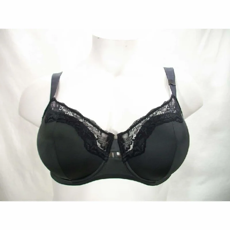Unveiled by Felina 110059 Entre-Doux Unlined UW Bra 36D Black & Gray