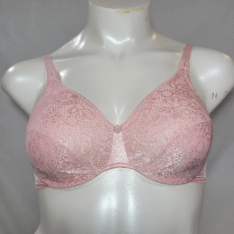 Vanity Fair 75-153 75153 Semi Sheer Lace Divided Cup Underwire Bra 34D Pink