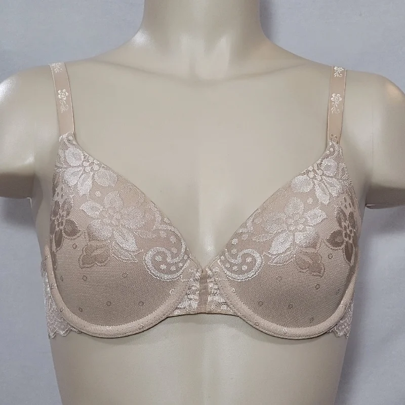 Vanity Fair 75215 Modern Coverage Lace Underwire Lift Underwire Bra 34B Nude