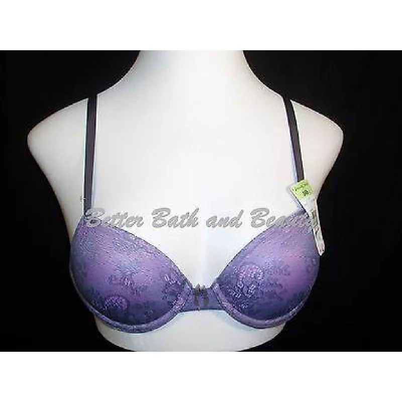 Vanity Fair 75215 Modern Coverage Lace Underwire Lift UW Bra 34B Purple & Gray