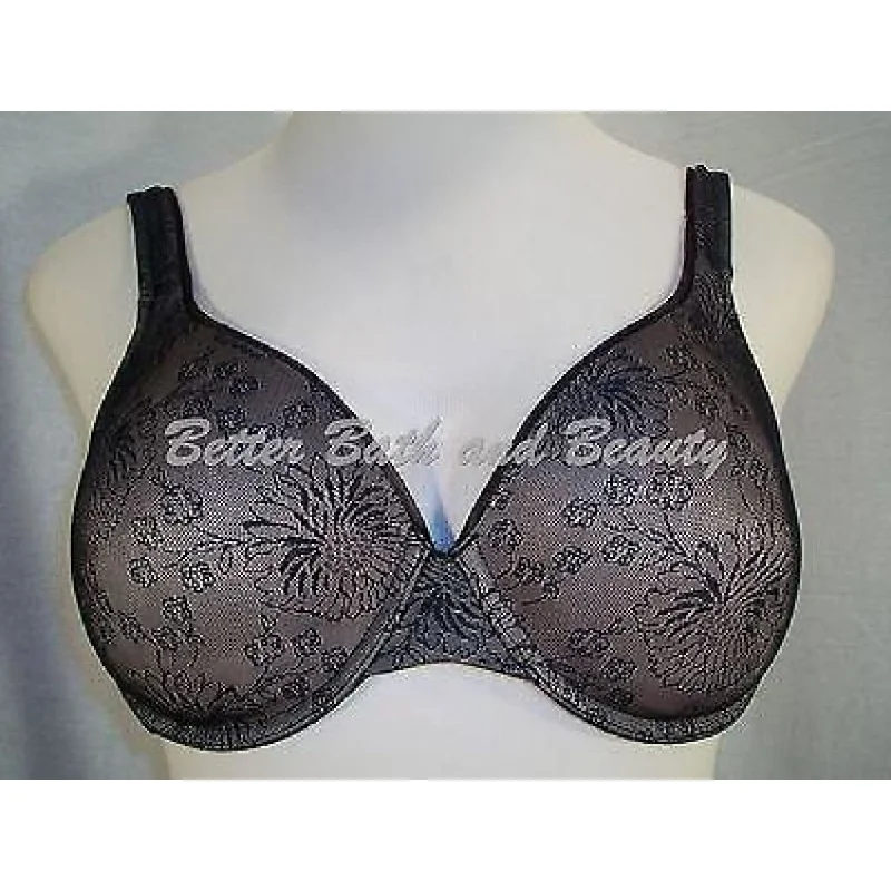 Vanity Fair 75271 Body Sleeks Full Coverage Lace Contour UW Bra 40D Black & Nude