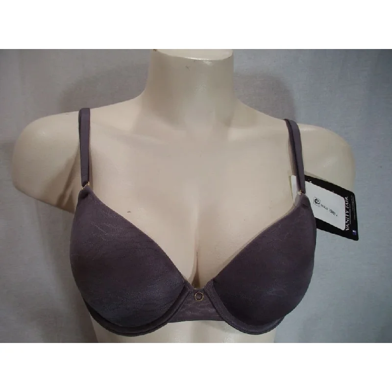 Vanity Fair 75286 Beautifully Smooth Average Figure UW Bra 34D Steel Violet NWT